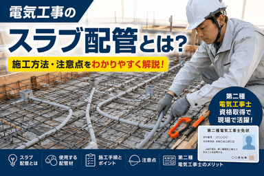 電気工事のスラブ配管とは？第二種電気工事士資格取得で現場に強くなる！