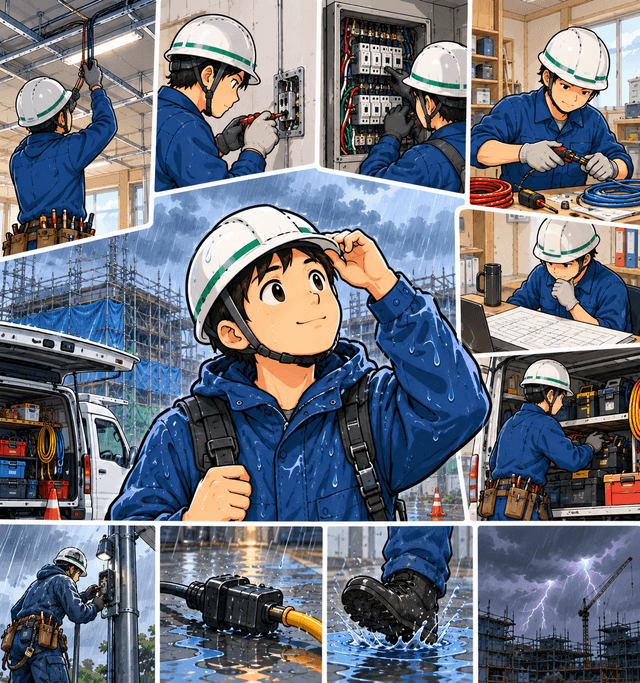 電気工事士は雨の日に何をしている？