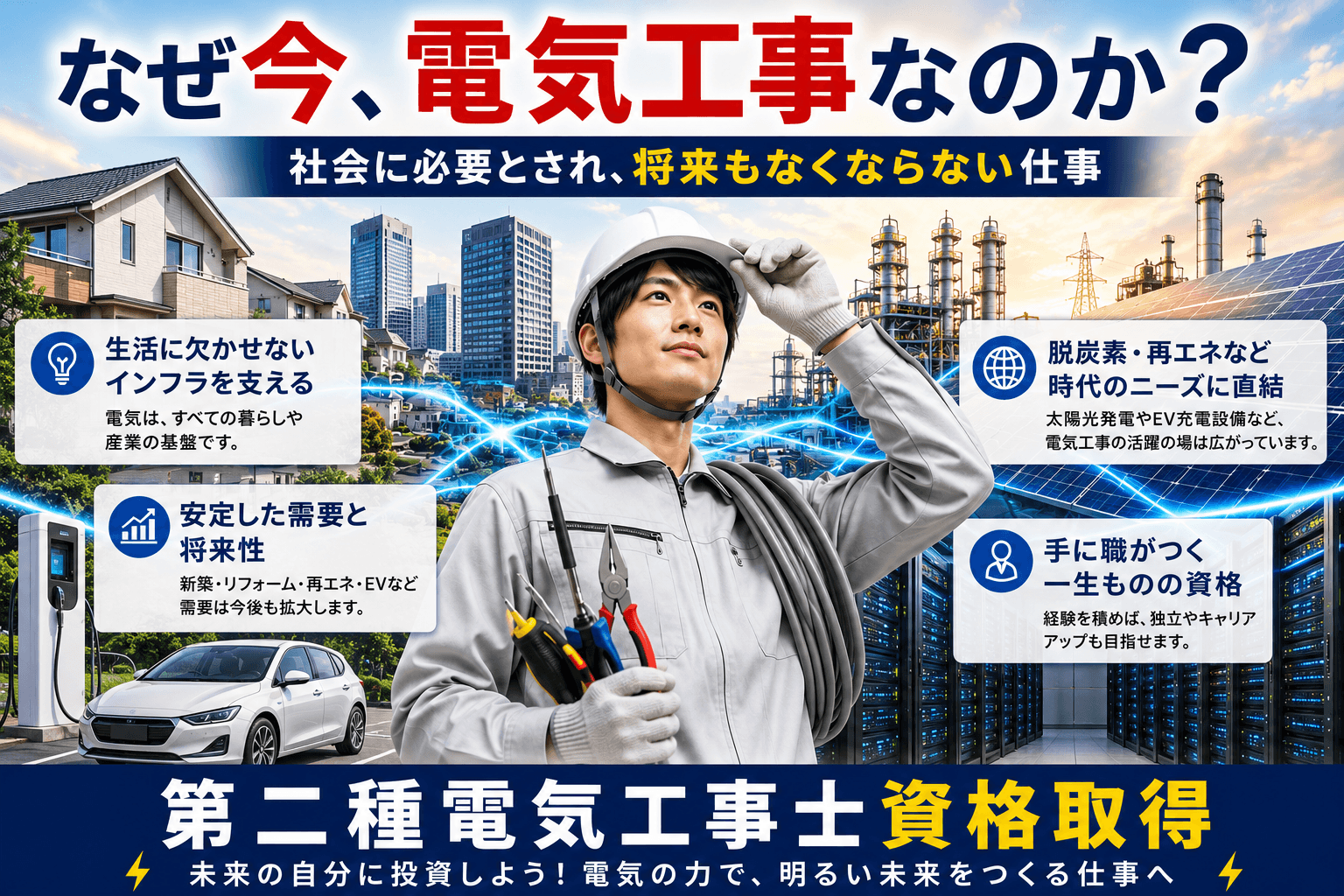 なぜ今、電気工事士なのか？ 3つの決定的な理由