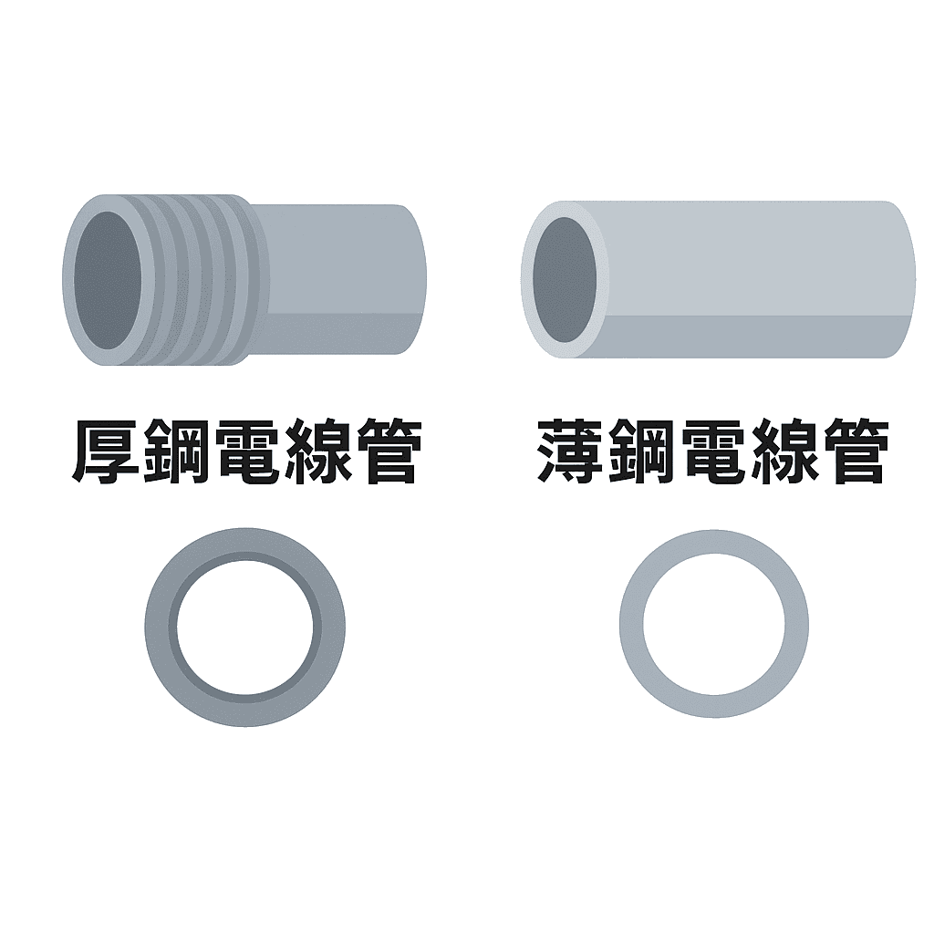 電線管における「厚鋼電線管」と「薄鋼電線管」の違いとは？サイズ表付きで徹底解説