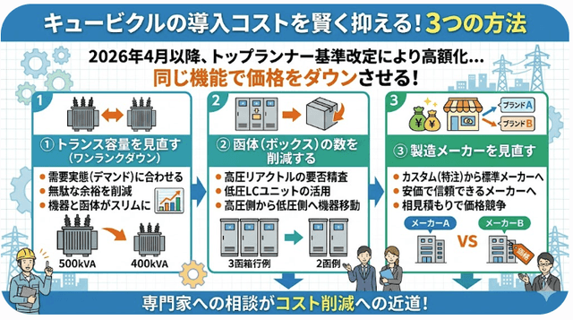 キュービクルの導入コストを賢く抑える！2026年最新の価格ダウン手法徹底解説