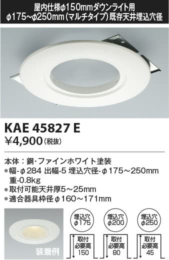 KAE45827E   M形ダウンライト用リニューアルプレート