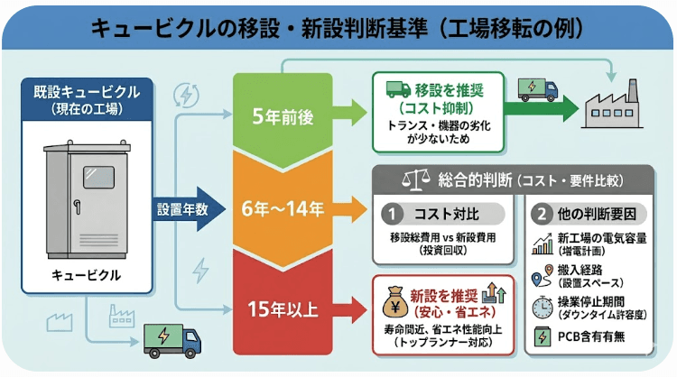 工場の移転時にキュービクルを移設しますか？新設しますか？知っておきたい判断基準とコストの盲点