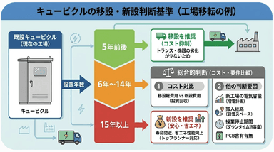 工場の移転時にキュービクルを移設しますか？新設しますか？知っておきたい判断基準とコストの盲点