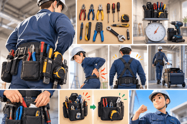 電気工事士の工具って全部で何kg？　腰への負担を減らすコツ