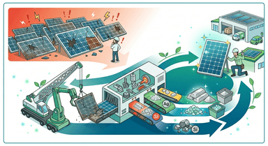 太陽光パネルリサイクル義務化の新法案とは？電気工事店が知るべき「2030年問題」と対応策