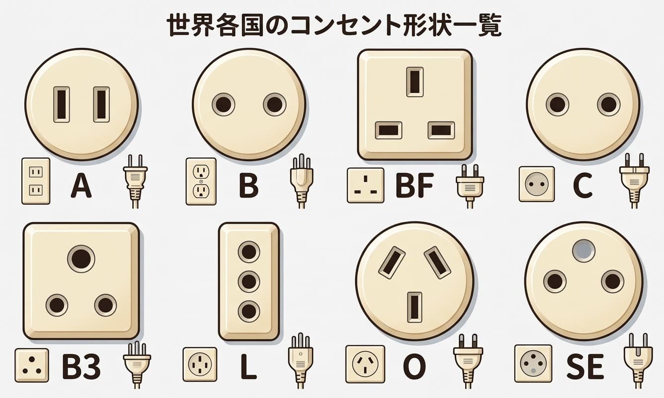 【海外旅行・出張】プラグ形状（変換プラグ）の種類一覧と失敗しない選び方