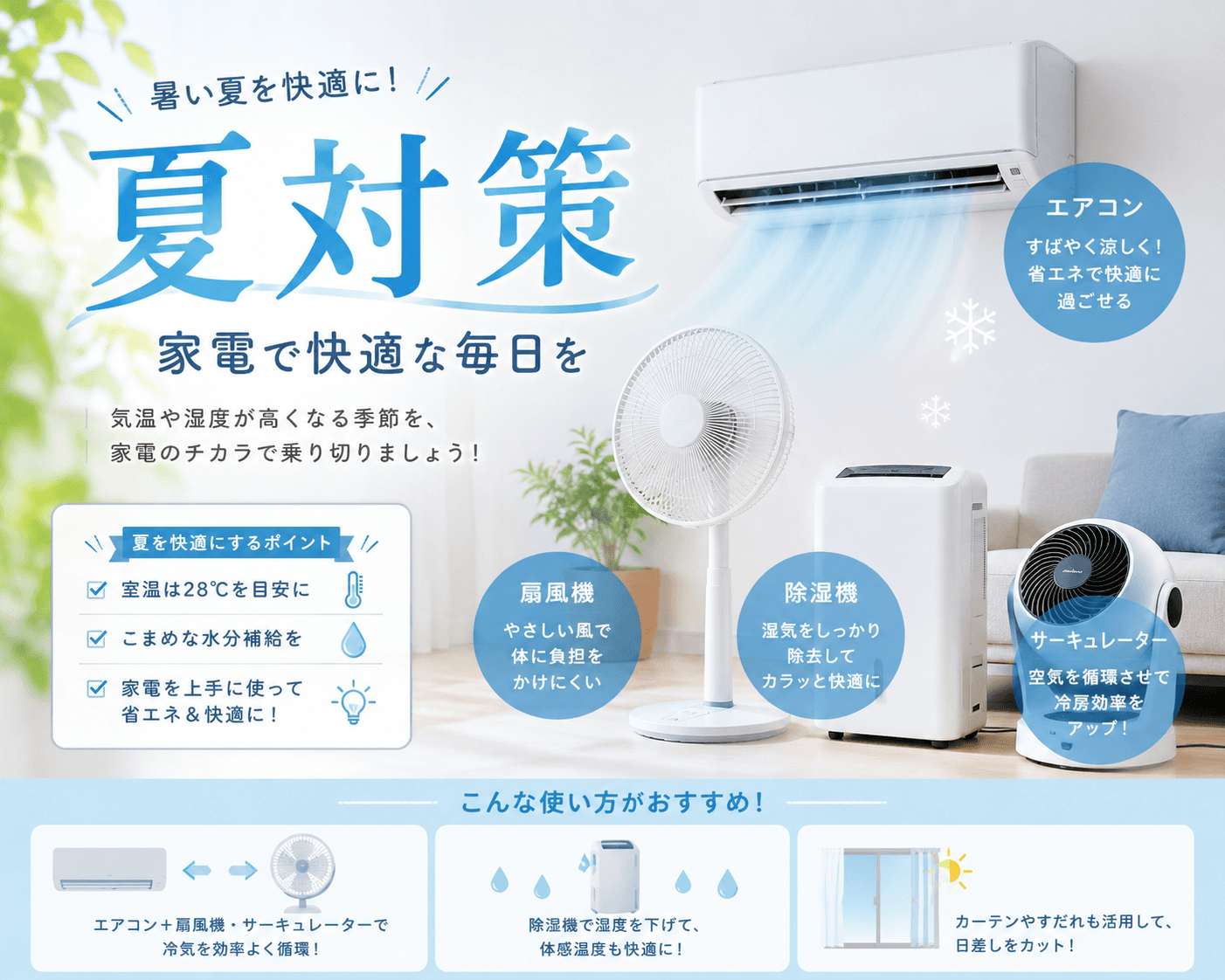 電気製品の夏対策｜暑い季節を安全・快適に過ごすためのポイントを徹底解説