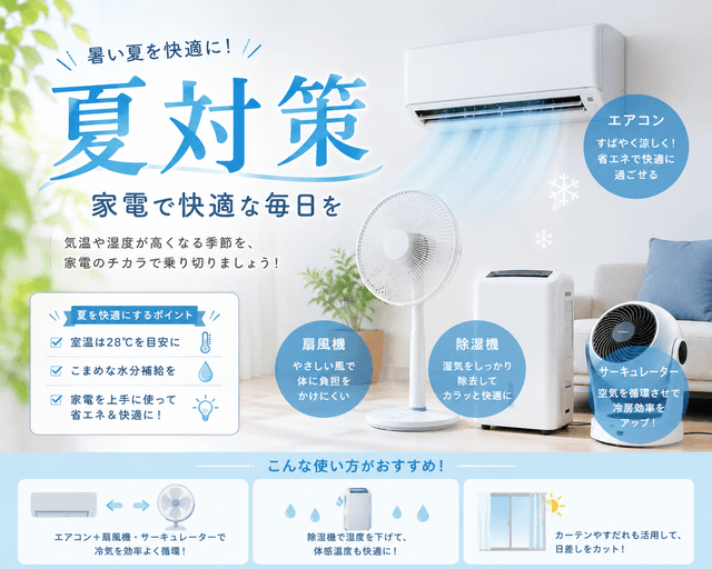 電気製品の夏対策｜暑い季節を安全・快適に過ごすためのポイントを徹底解説