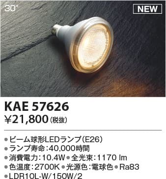 KAE57626   別売ビーム球形LEDランプ(調光不可)