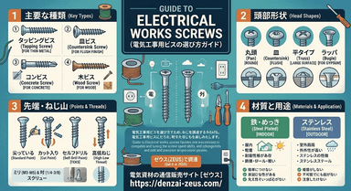 【プロが解説】電気工事で使われるビス（ネジ）の種類・選び方完全ガイド