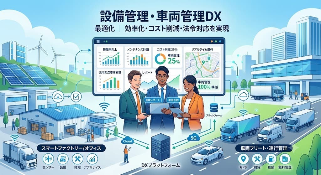 設備・車両管理DXで法人業務を最適化｜効率化・コスト削減・法令対応を実現する方法