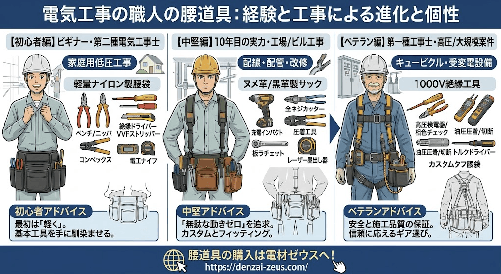 電気工事士の腰道具とは！