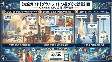 ダウンライトの選び方と失敗しない設置計画｜住宅・店舗・高天井空間の照明設計