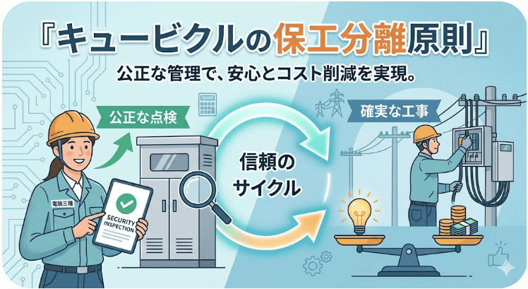 キュービクルの「保安・工事分離の原則」とは？信頼できる管理体制とコスト適正化のポイント
