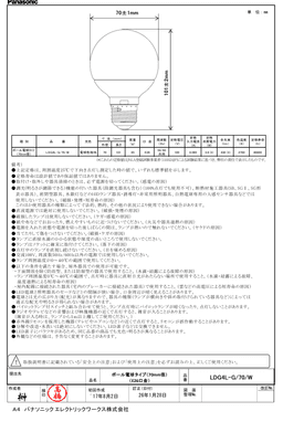パナソニック LDG4LG70W ボール電球70ミリ径