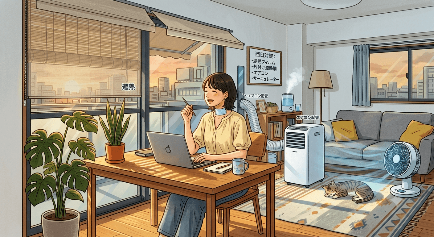 西向きの部屋が暑すぎる！今すぐできる強力な西日対策7選【賃貸もOK】