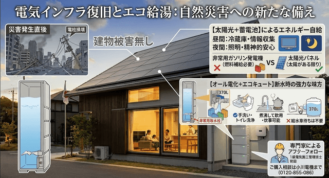 【災害と住まい】電気から見る自然災害のインフラ復旧：これからの住宅計画に必須の「自家発電・自給」という選択肢