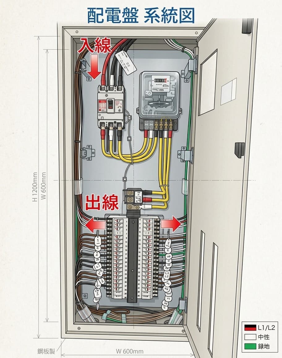 分電盤の「入線」と「出線」の違いとは？電気工事の基本構造と安全知識を徹底解説