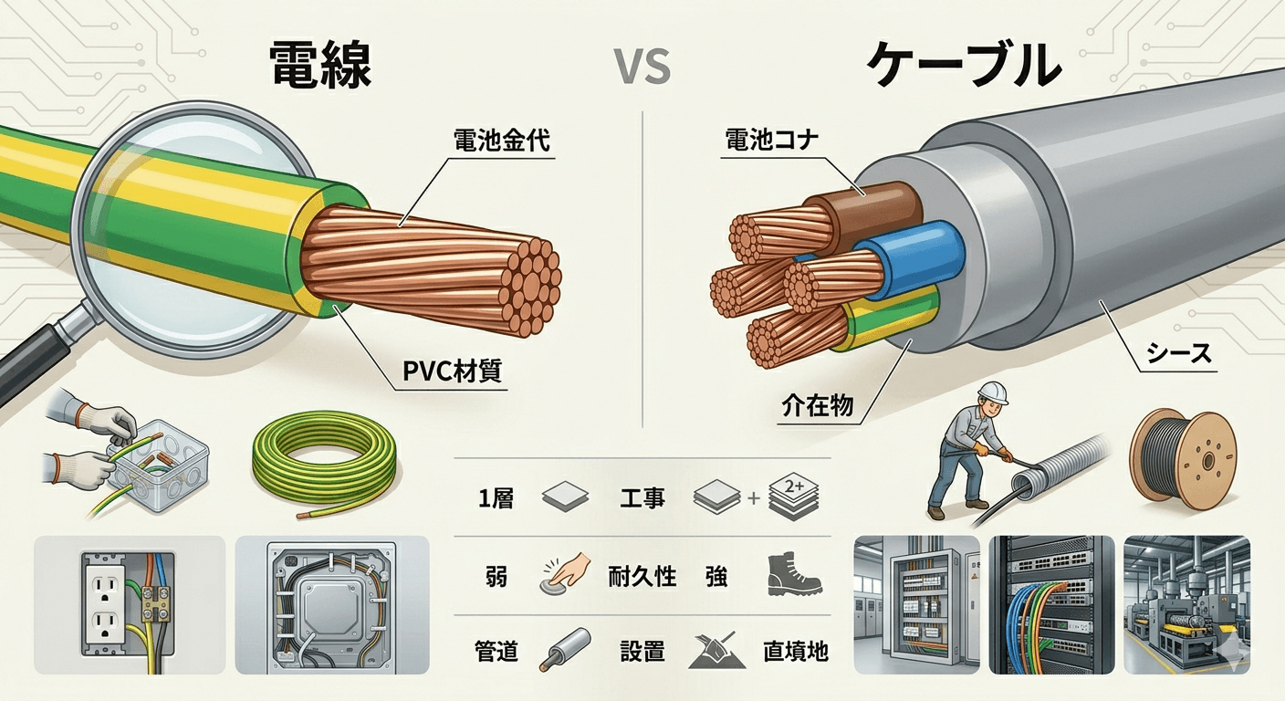 電線とケーブルの決定的な違いとは？