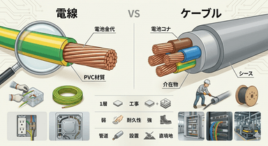 電線とケーブルの決定的な違いとは？