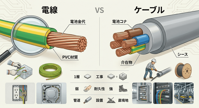 電線とケーブルの決定的な違いとは？