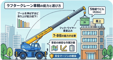 街で見かける「ラフタークレーン」の謎！ベストな大きさはどれ？