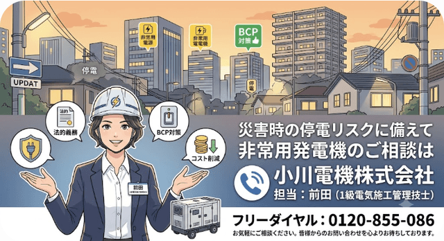 非常用発電機の法的義務とBCP対策：なぜ依頼が急増しているのか？