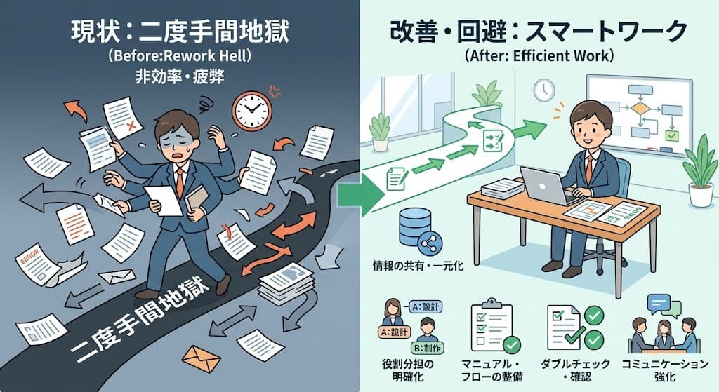 仕事の二度手間地獄を改善・回避する方法