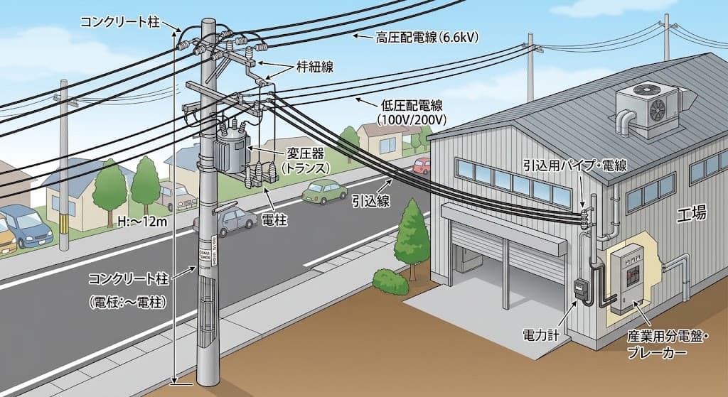 コンクリート柱の張力バランスと電線引き込み工事の完全ガイド｜安全施工の注意事項と重要ポイント-photo