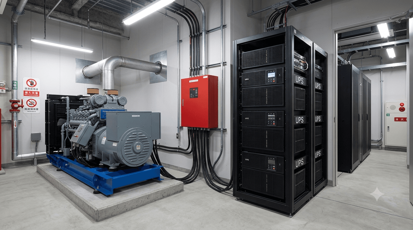 非常用発電機とUPS（無停電電源装置）の違いとは？