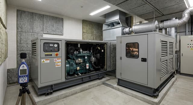 非常用発電機の騒音・防音・吸音対策｜騒音規制の基準と効果的な防音施工法