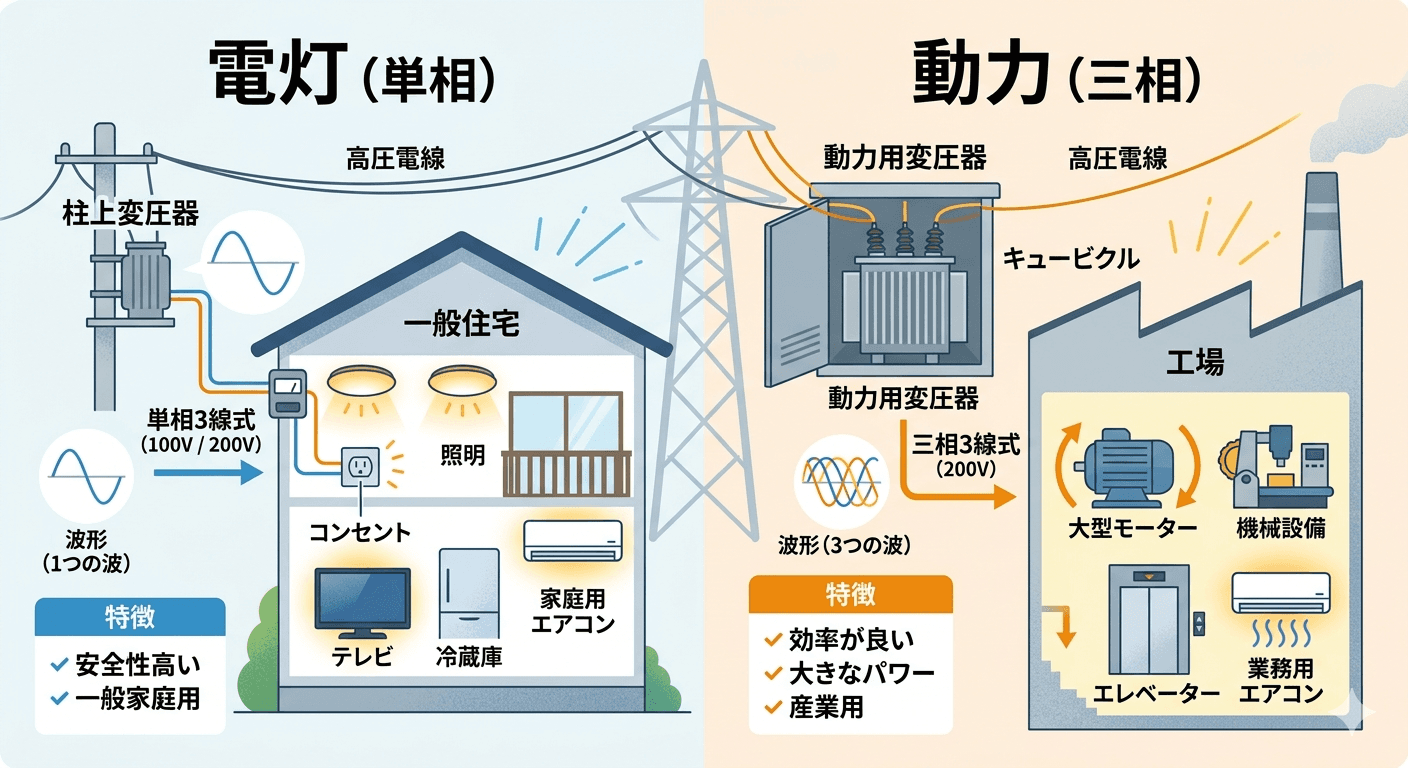 電気の「電灯」と「動力」の違いとは？