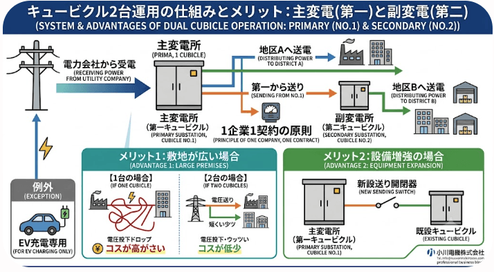 キュービクルに「主変電（第一）」と「副変電（第二）」が必要か！