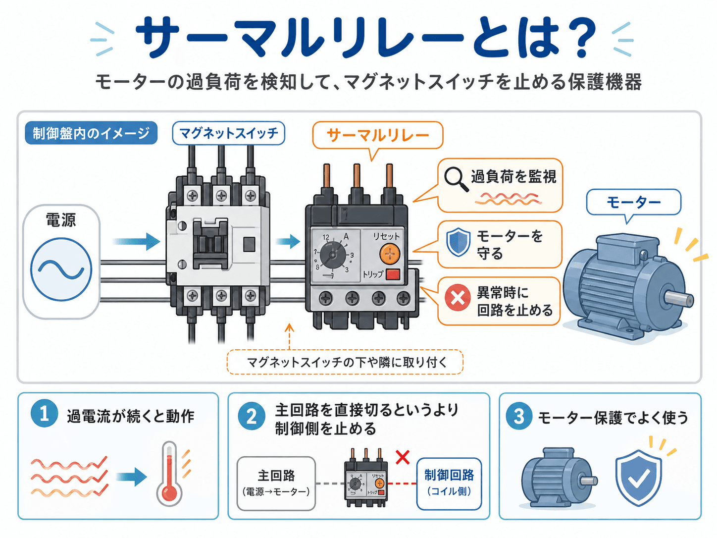 サーマルリレーとは？役割や必要性をわかりやすく解説【モーター保護の基本】