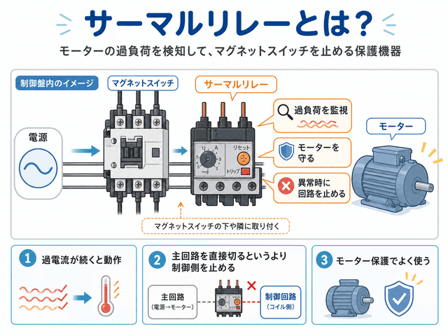 サーマルリレーとは？役割や必要性をわかりやすく解説【モーター保護の基本】