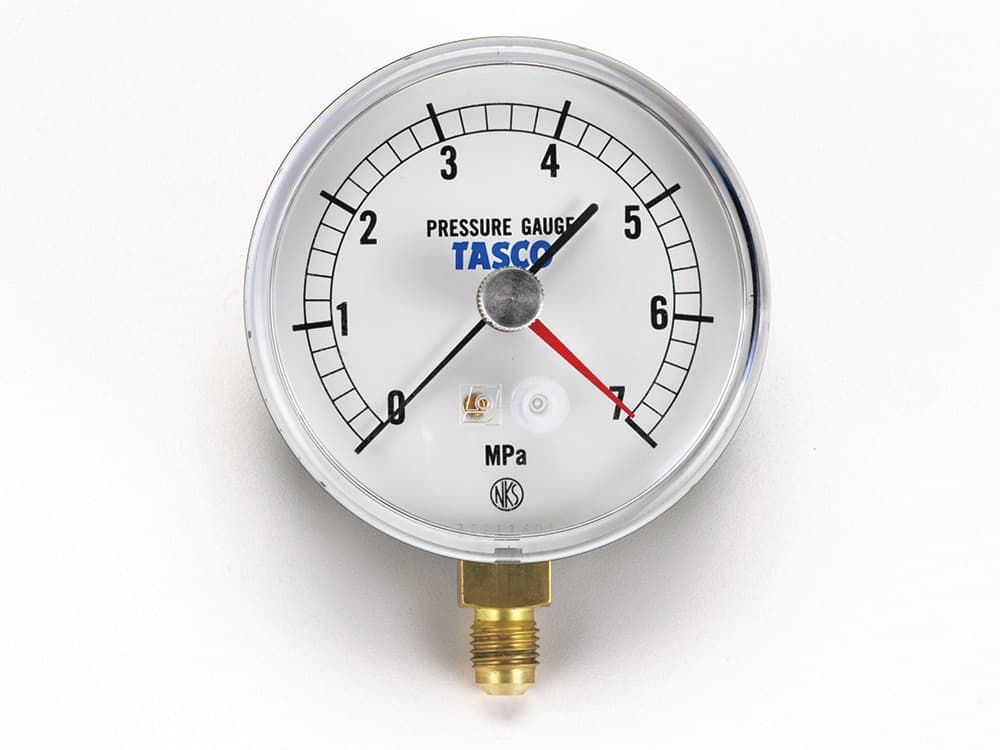 イチネンTASCO TA148AF-270   75φ圧力計(7.0Mpa設置針式)