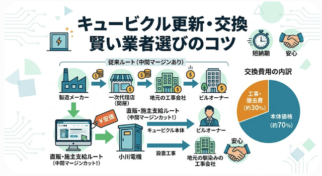 キュービクル更新・交換の業者選びで大失敗しないための全知識！流通ルートから紐解く最安の選択肢とは？
