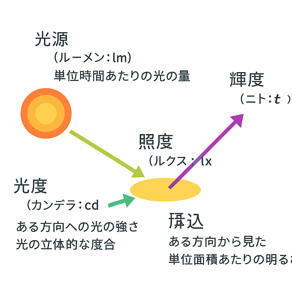照度・輝度・光束の違いをわかりやすく解説【照明の基本用語】