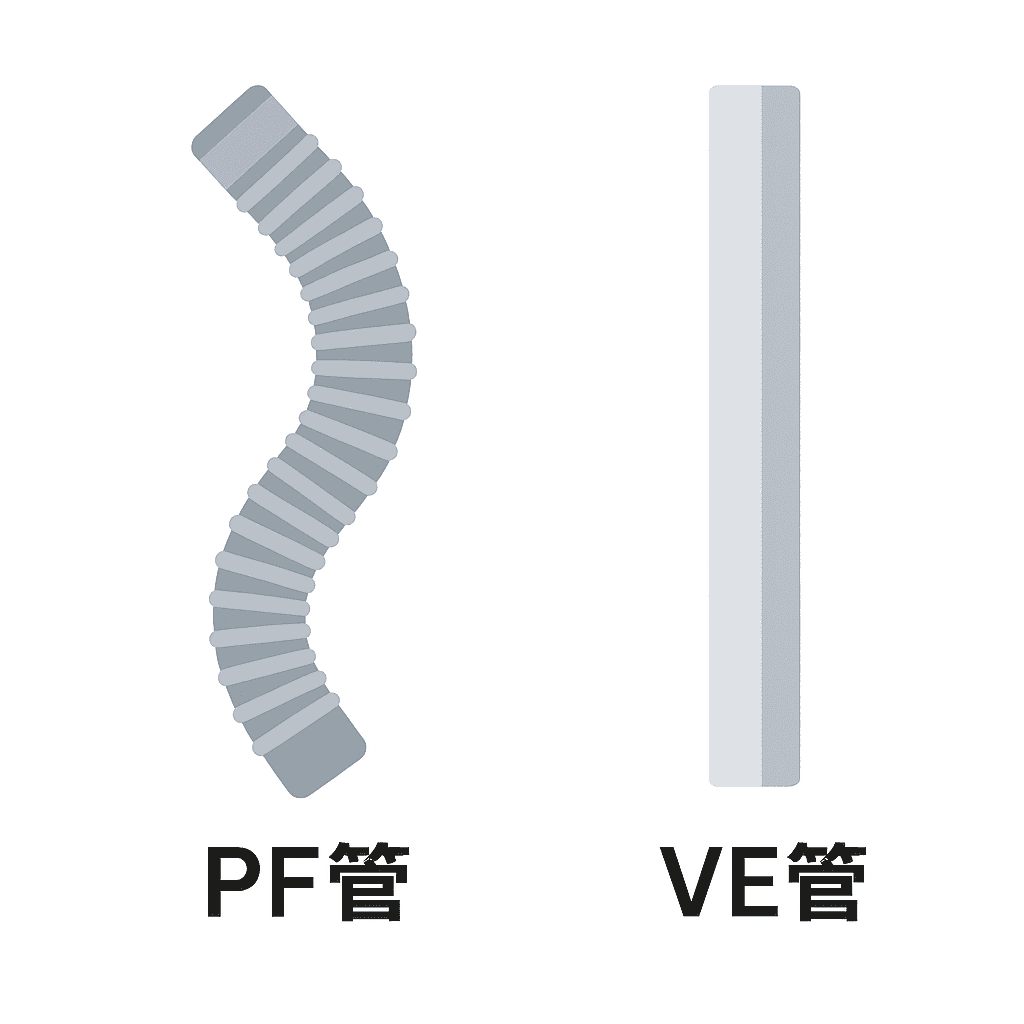 PF管とVE管の違いを徹底比較｜特徴・用途・サイズ表から正しい使い分けを解説