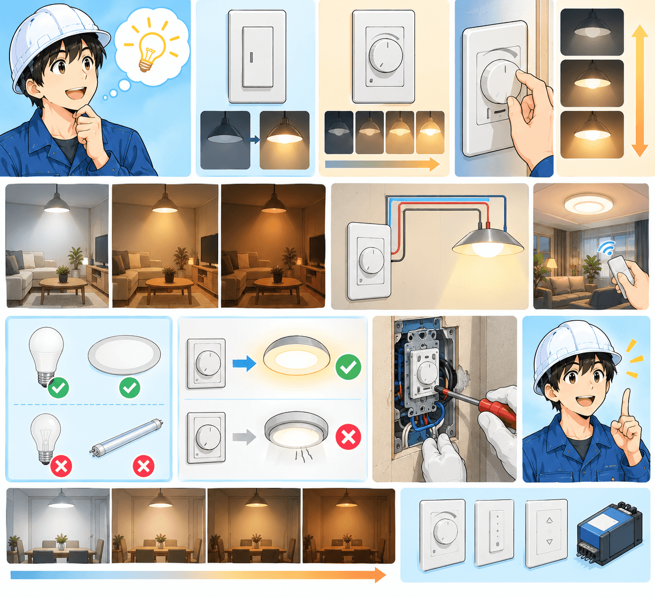 調光スイッチって何？　照明の明るさを変えられるスイッチを初心者向けに解説！