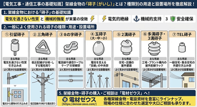 架線金物の「碍子（がいし）」とは？種類別の用途と設置場所を徹底解説！