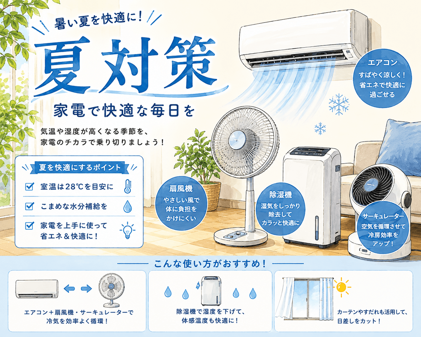 電気製品の夏対策｜暑い季節を安全・快適に過ごすためのポイントを徹底解説