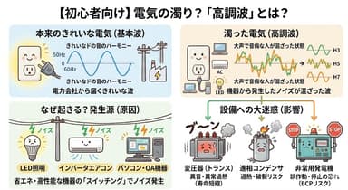 目に見えない電気の濁り？「高調波」がキュービクルや発電機を痛める理由