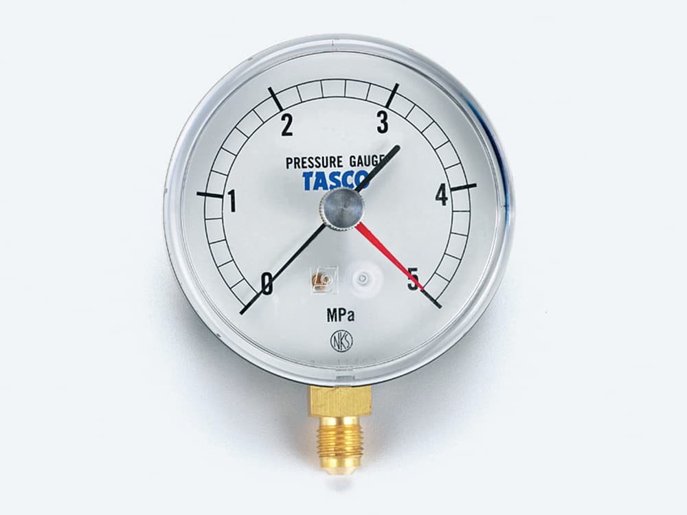 イチネンTASCO TA148AF-250   75φ圧力計(5.0Mpa設置針式)