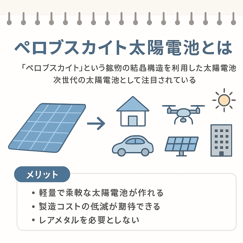 ペロブスカイト太陽電池とは？仕組み・メリット・課題を徹底解説【次世代エネルギーの本命】