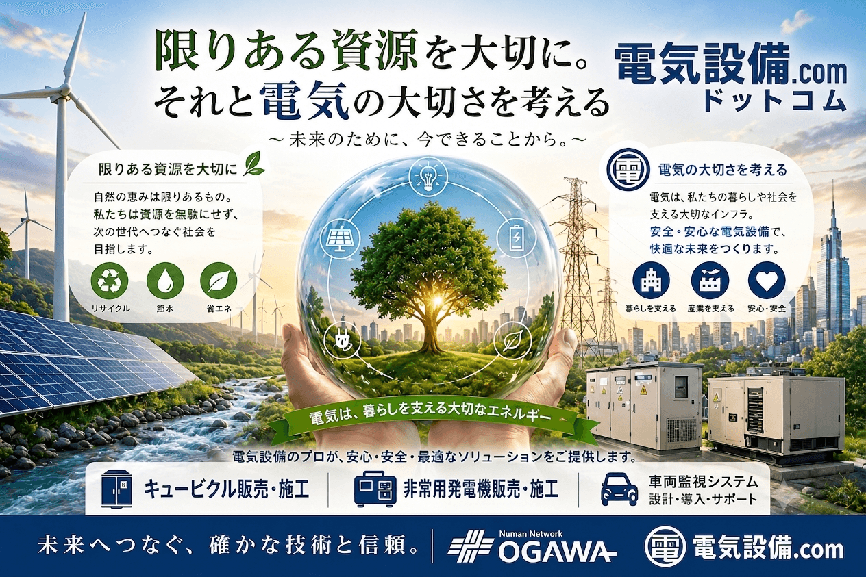 限りある資源を大切に。それと電気の大切さ ～未来を守るために今できる電気設備の見直し～