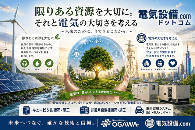 限りある資源を大切に。それと電気の大切さ ～未来を守るために今できる電気設備の見直し～