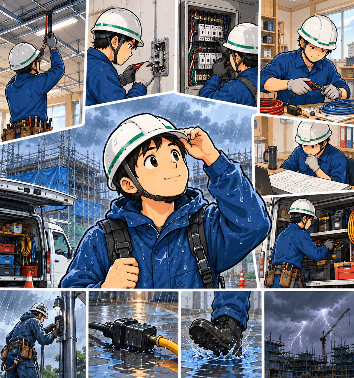 電気工事士は雨の日に何をしている?