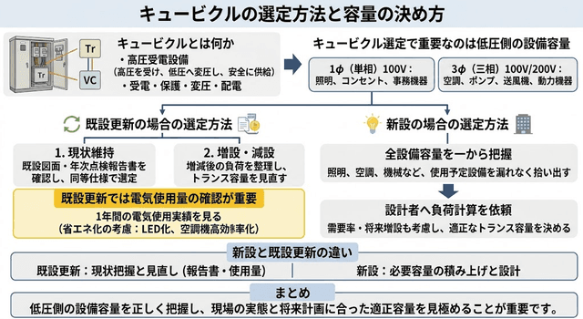 **キュービクルの選定方法と容量の決め方**
